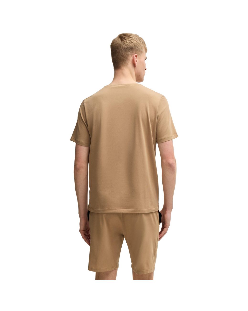 Boss Brown Bodywear Mix & Match Premium Cotton T-Shirt With Logo Detail for men