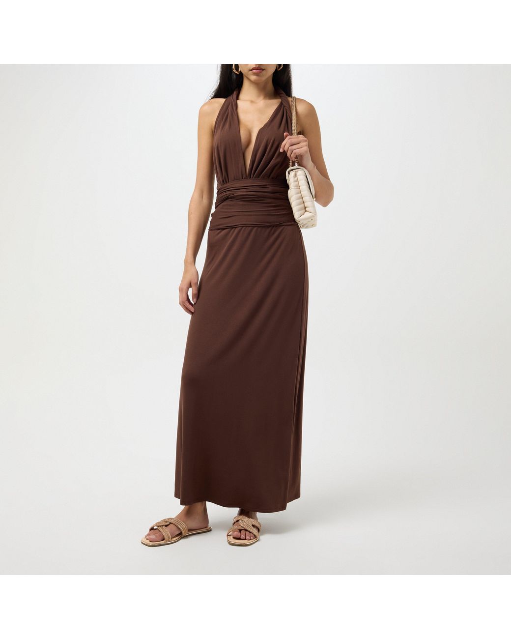 Dune Natural Lavenham Flat Sandals
