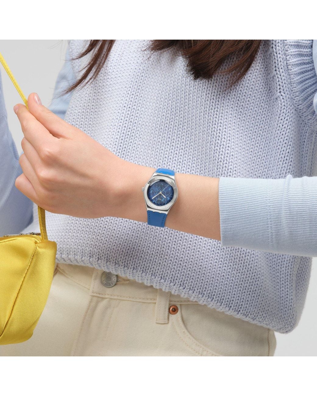 Swatch Blue Adults Petal Analogue Quartz Watch