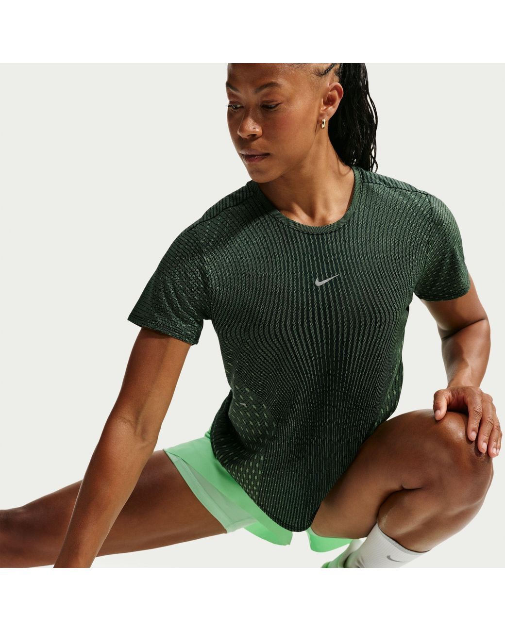 Nike Green Swift Aero-Fit Short-Sleeve Running Top