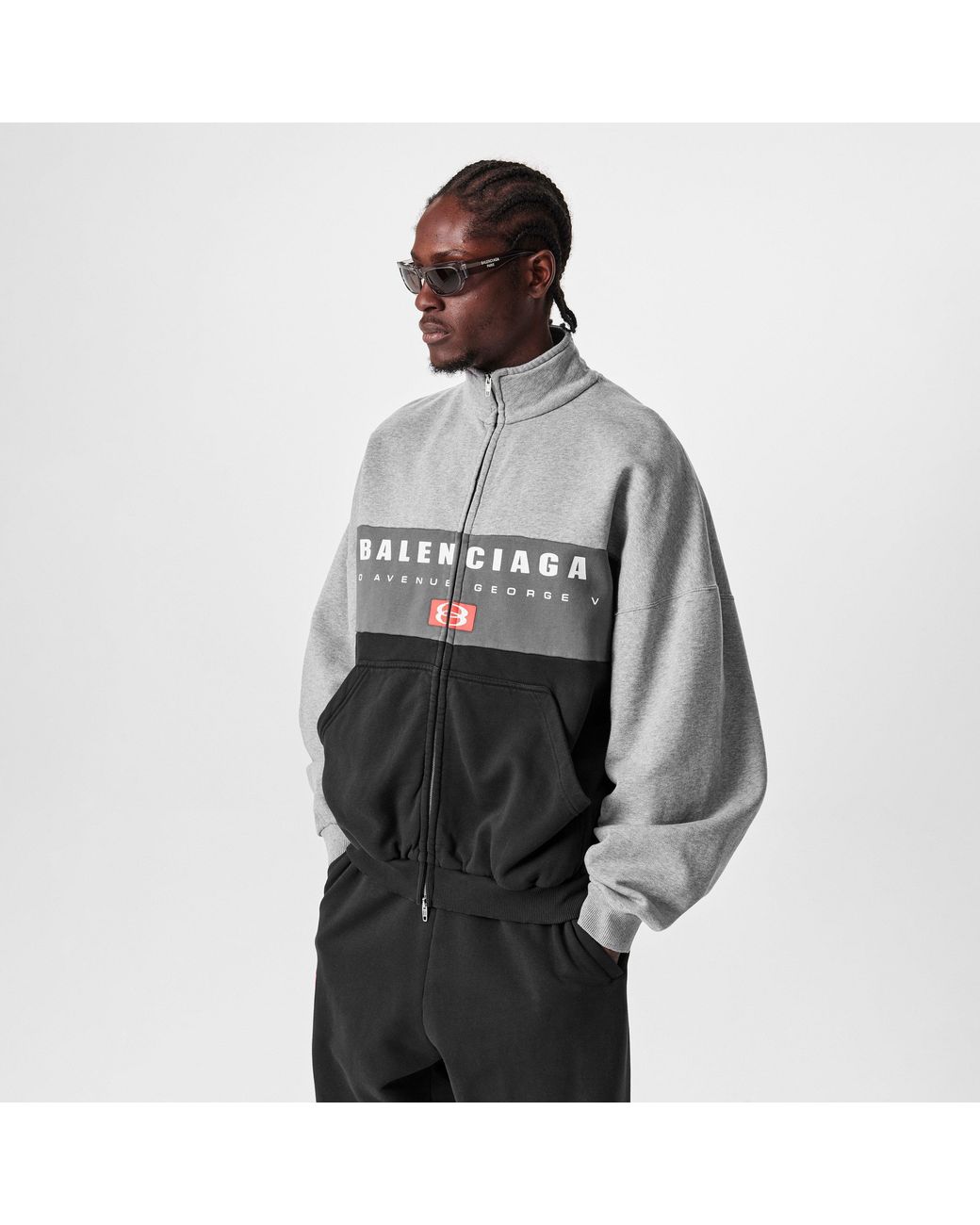 Balenciaga Gray Bal Zipped Weather-Resistant Softshell Jacket for men