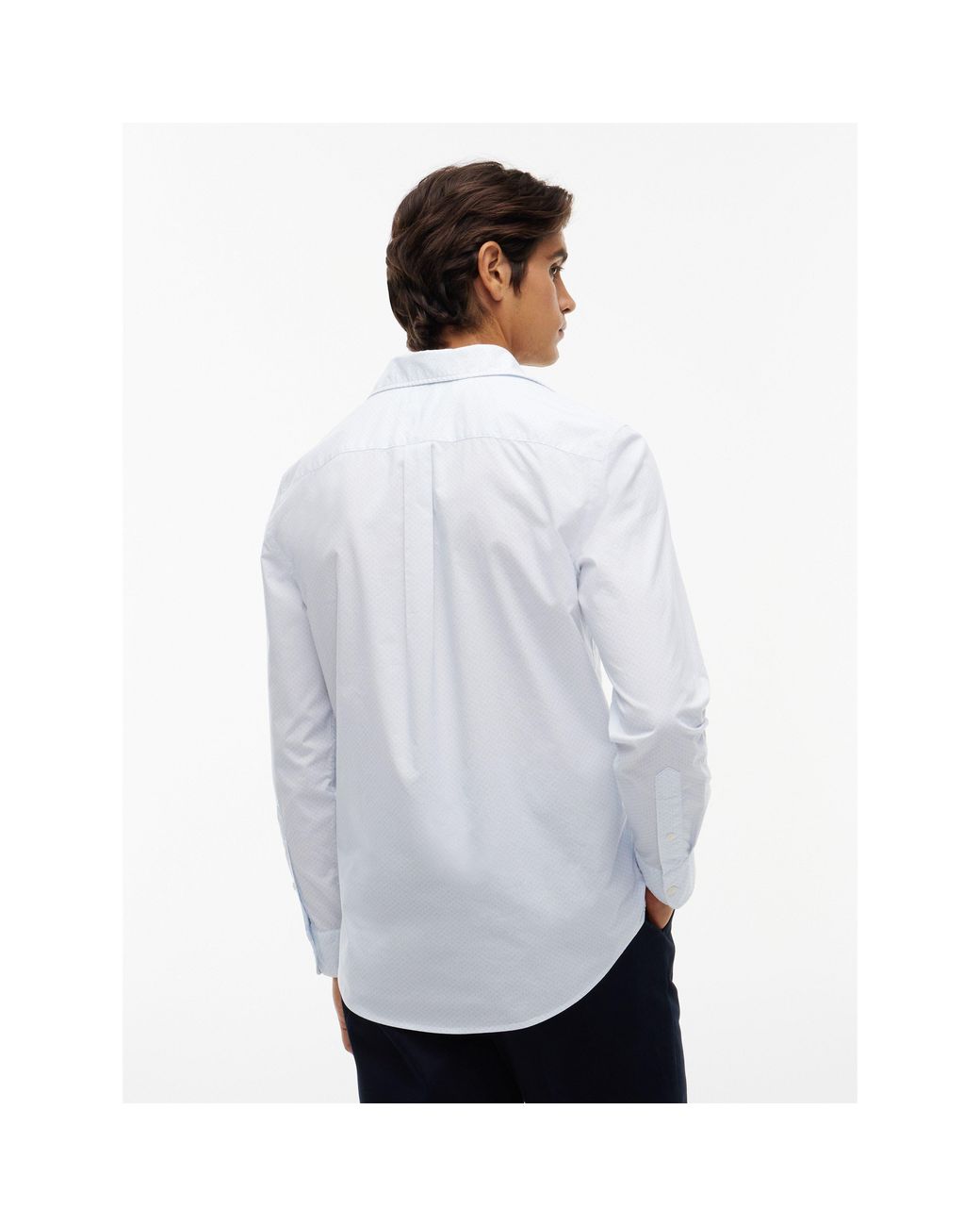 Tommy Hilfiger Blue Cotton Long-Sleeve Geometric Print Shirt for men