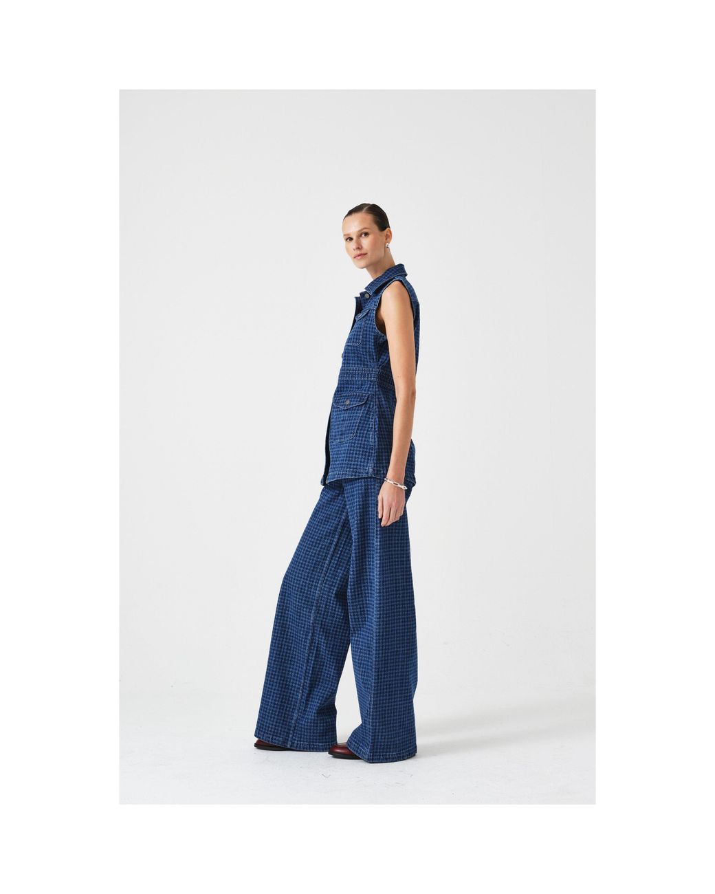 seventy + mochi Blue Ani Peplum Top