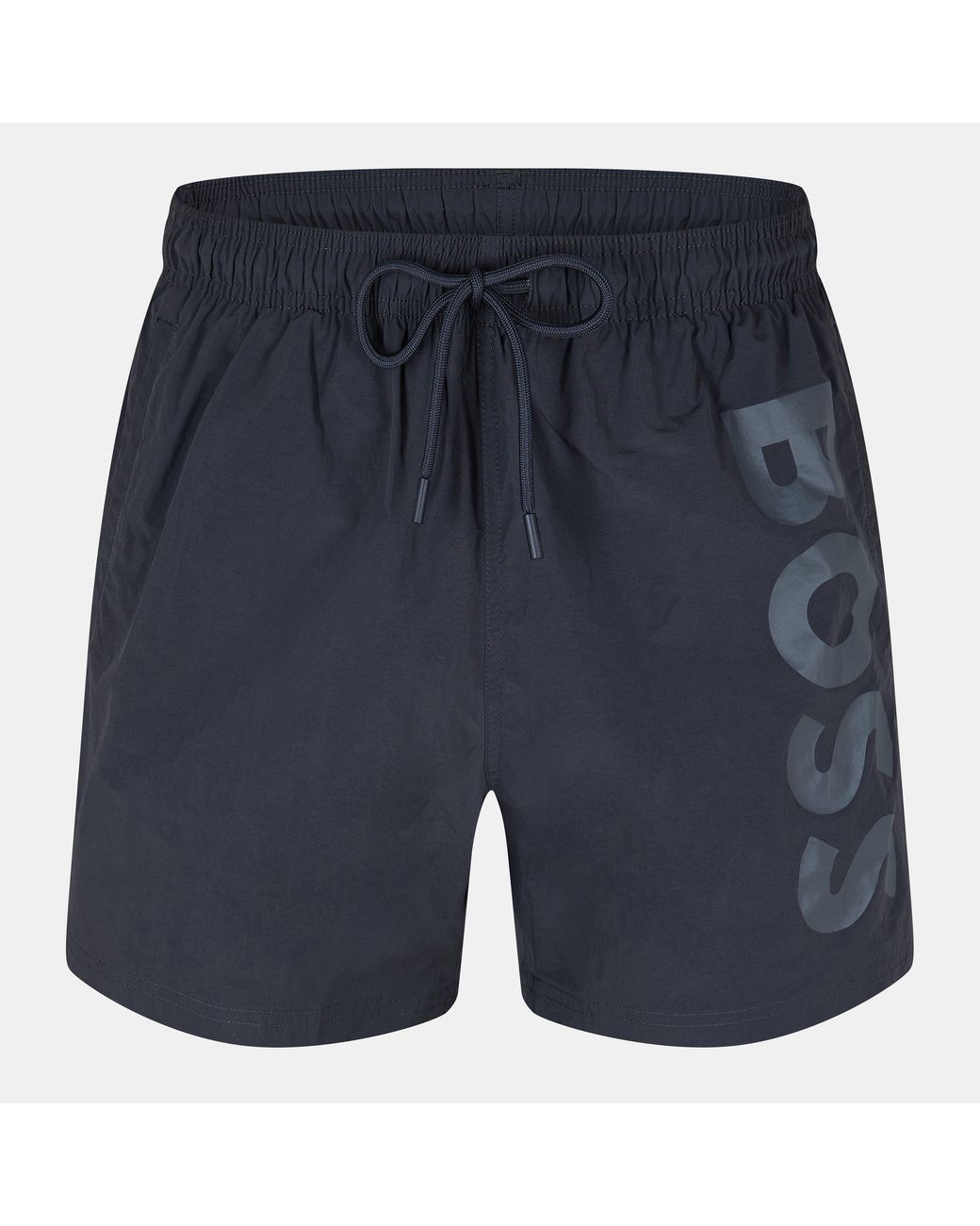 Boss Blue Octopus Swim Shorts With Bold Branding for men