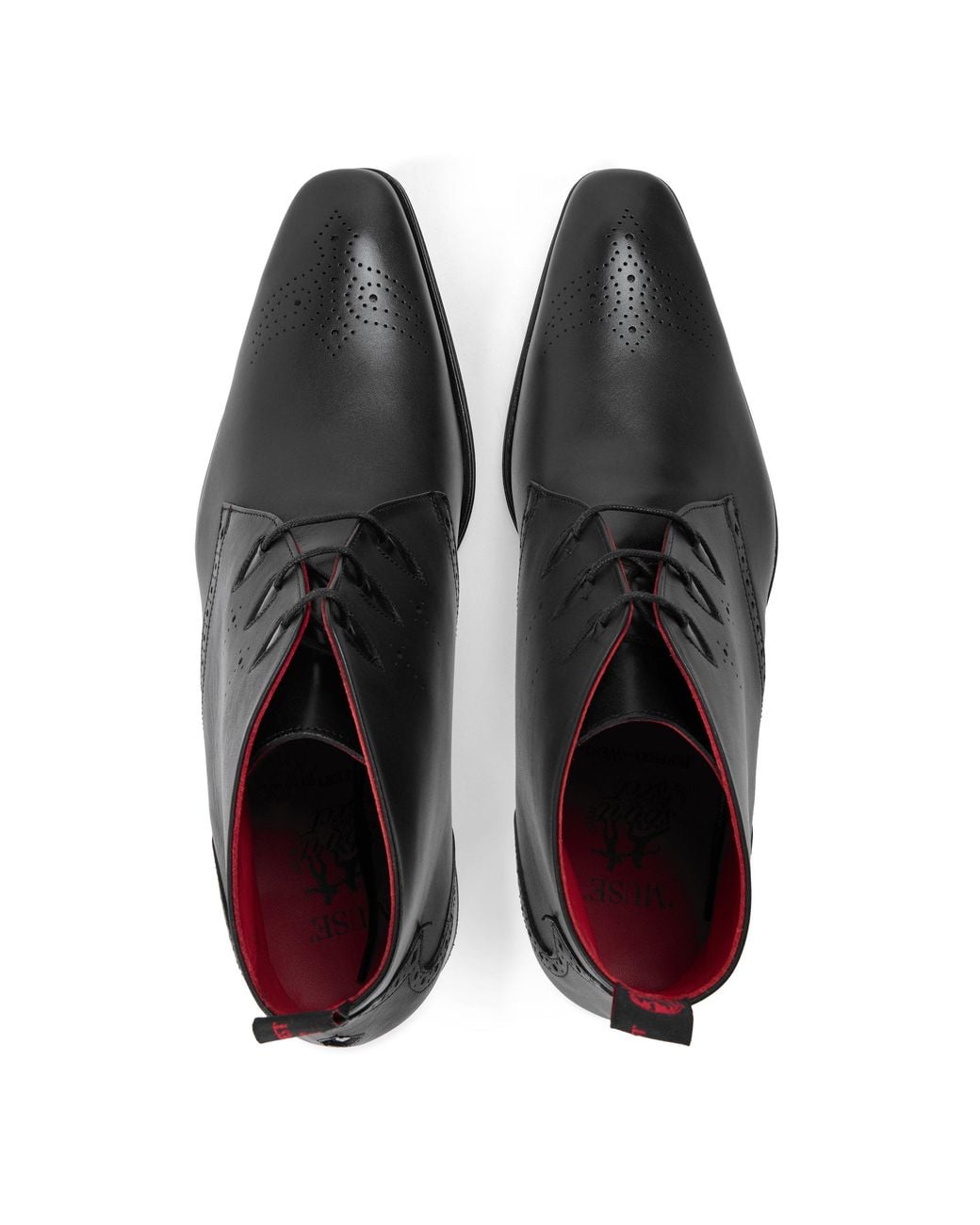 Jeffery West Black Scarface Leather Chukka Boots for men