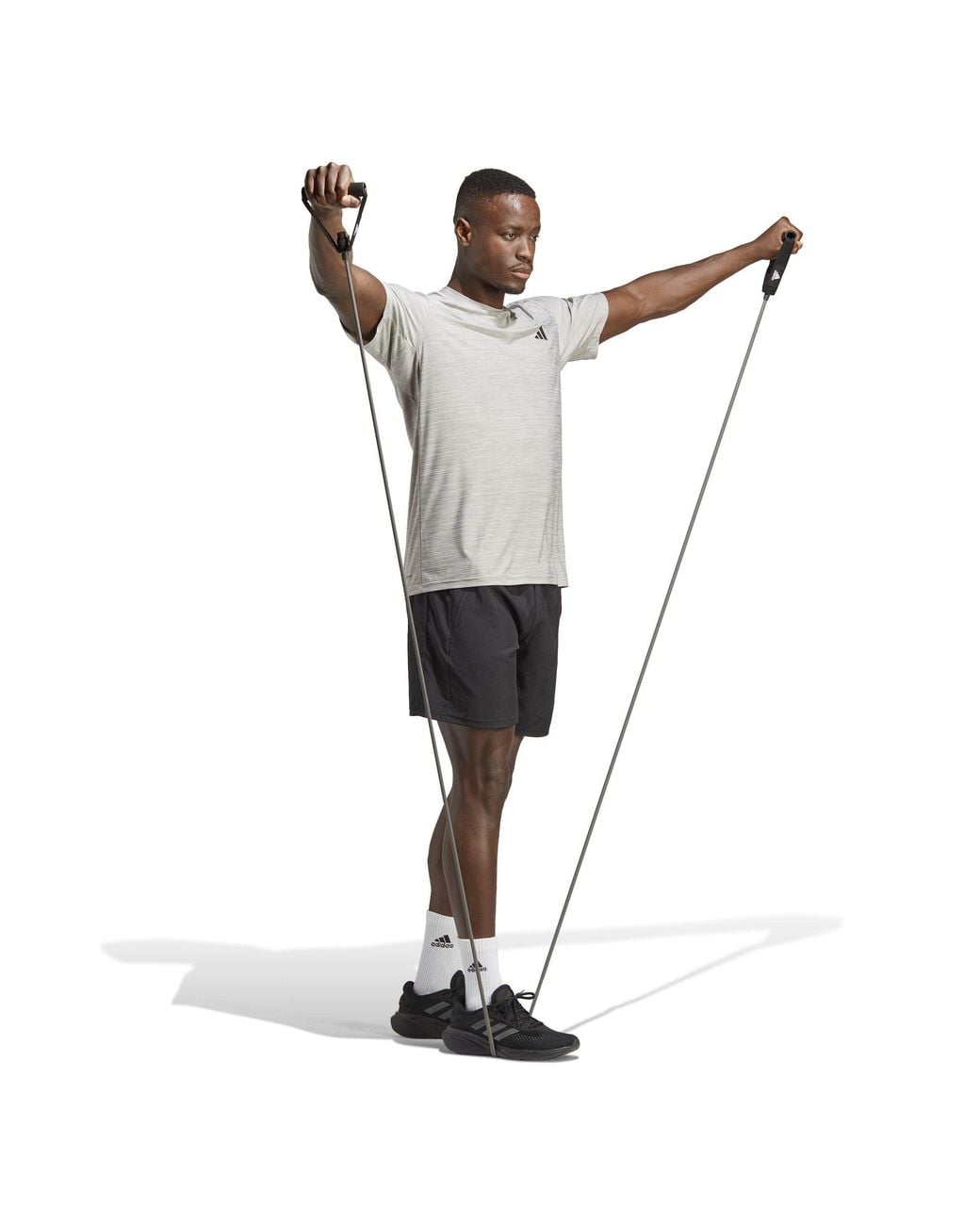 Adidas Gray Train Essentials Stretch Training T-Shirt for men