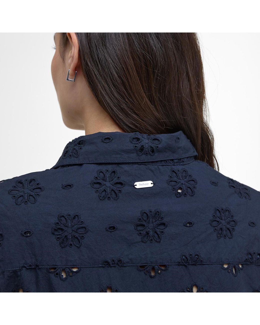 Barbour Blue Melissa Broderie Anglaise Midi Dress