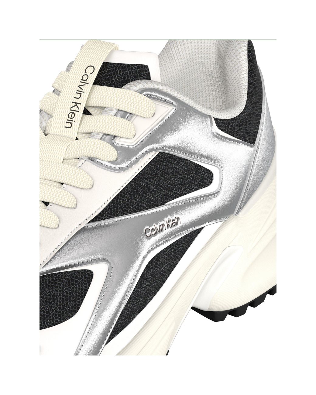 Calvin Klein White Hike Breathable Mesh Runners