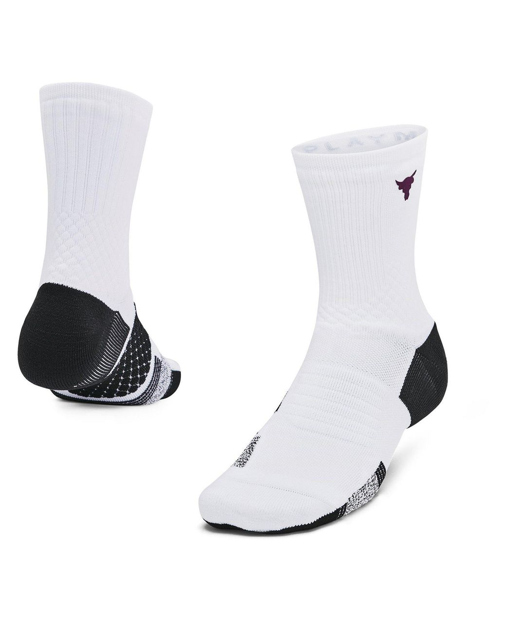 Under Armour White Playmaker Mid Crew Sock