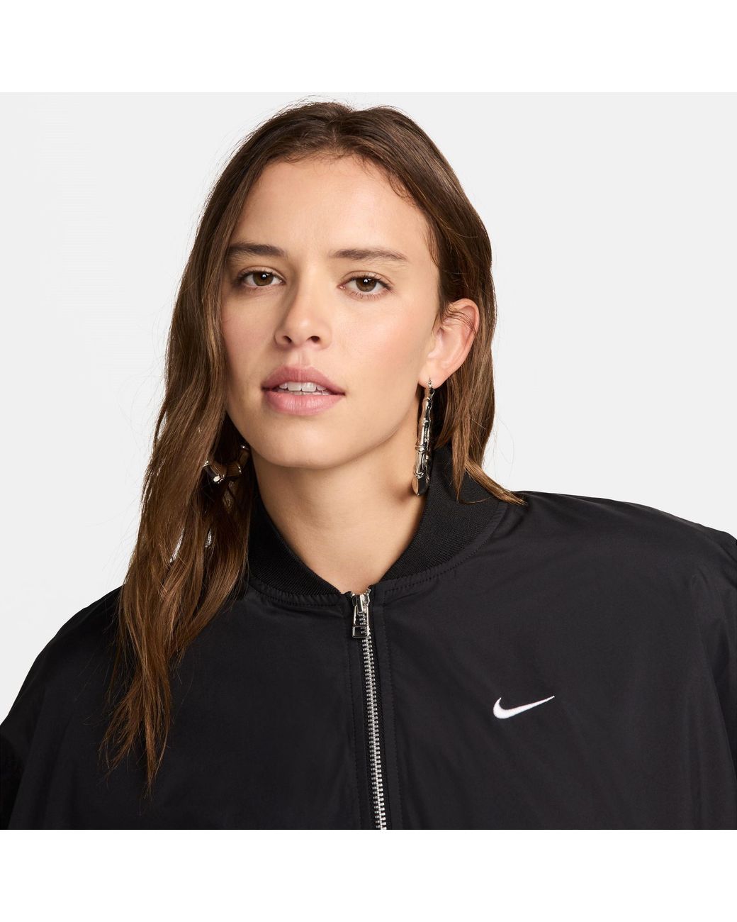 Nike Black Sportswear Essential Oversized Bomber Jacket