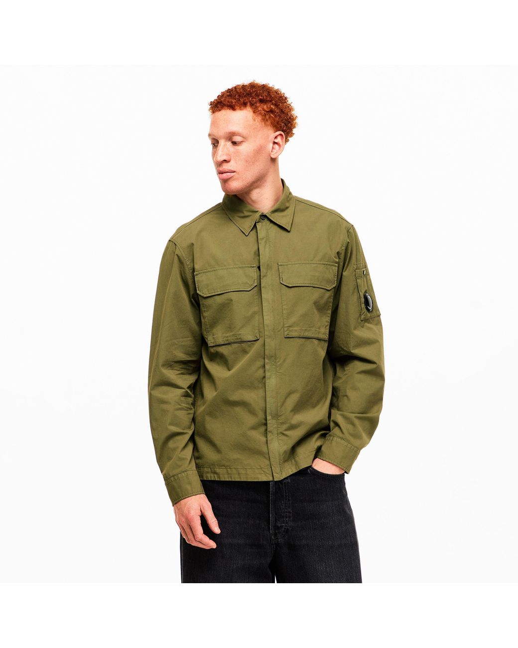 C P Company Green Gabard Overshirt for men