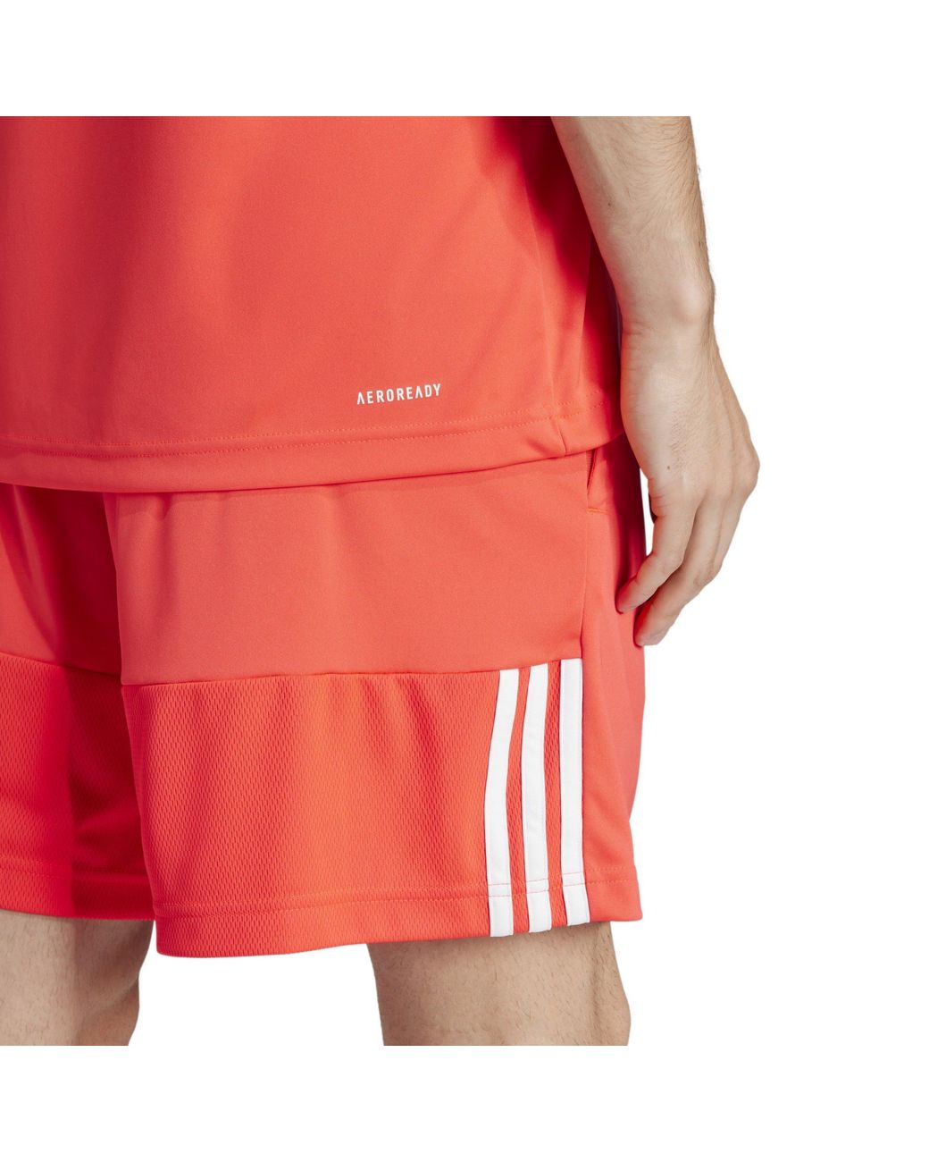 Adidas Pink Classic 3 Stripe Sereno T-Shirt for men