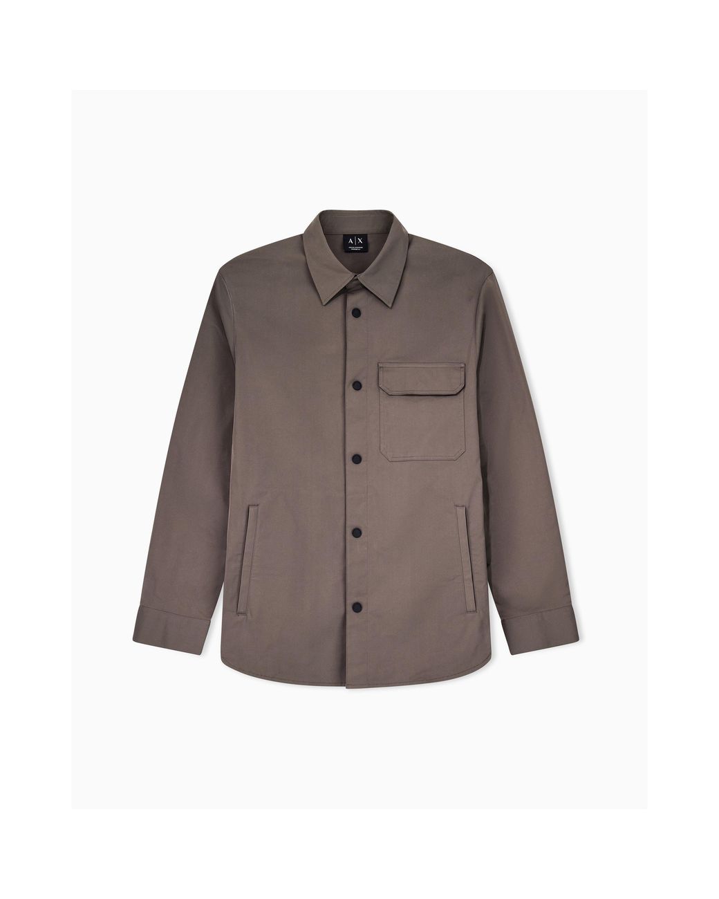 ARMANI EXCHANGE Brown Long-Sleeve Overshirt for men