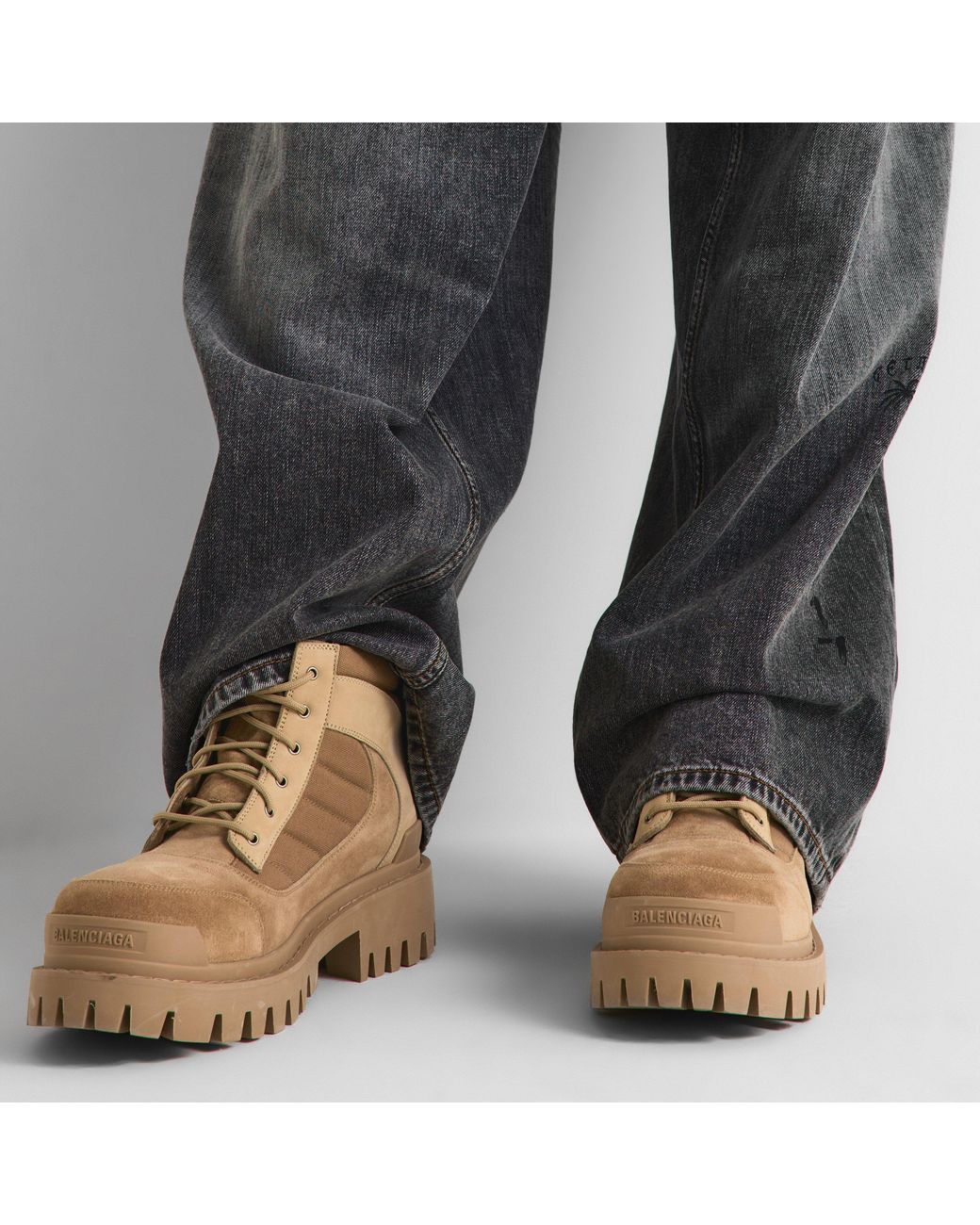 Balenciaga Natural Rugged Hiker Boots for men