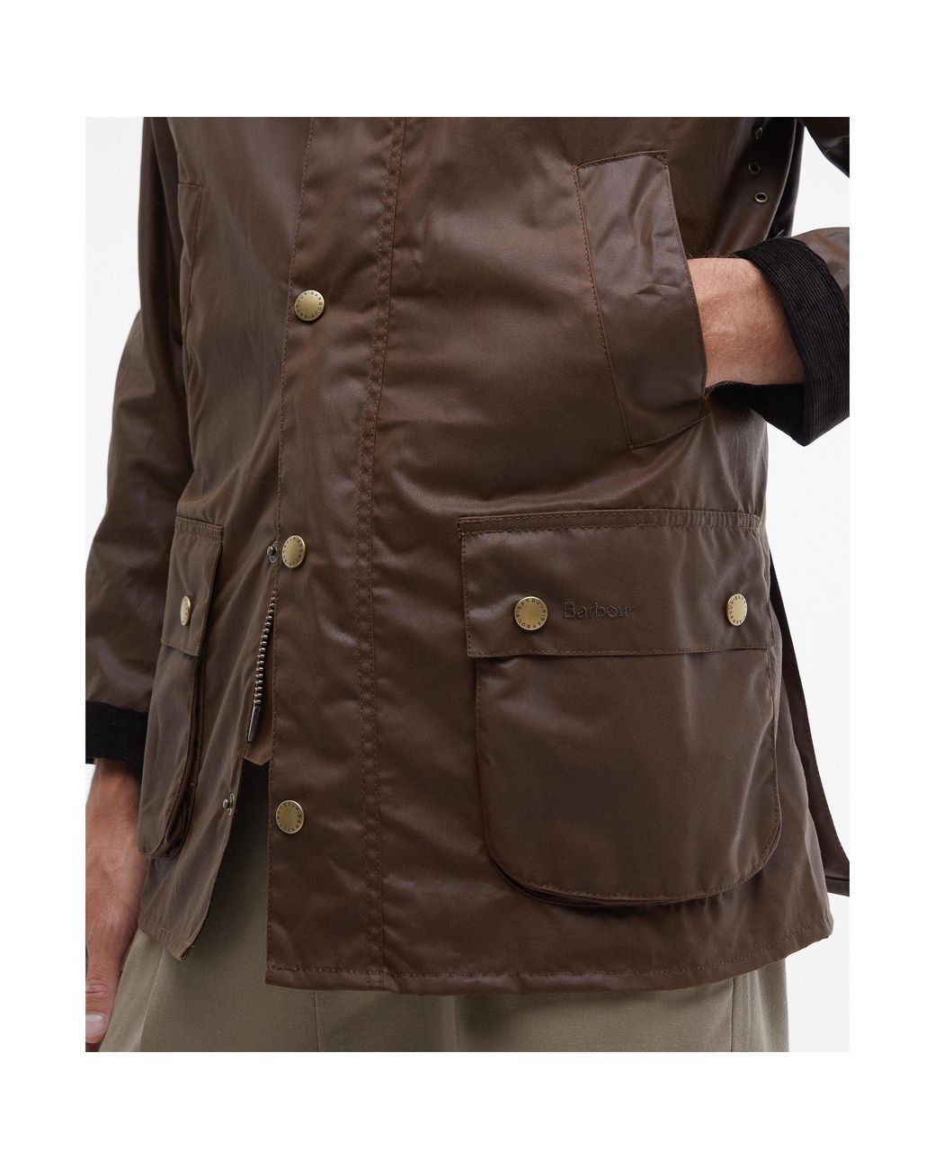 Barbour Brown Ashby Water Resistant Windproof Long Sleeve Wax Jacket for men