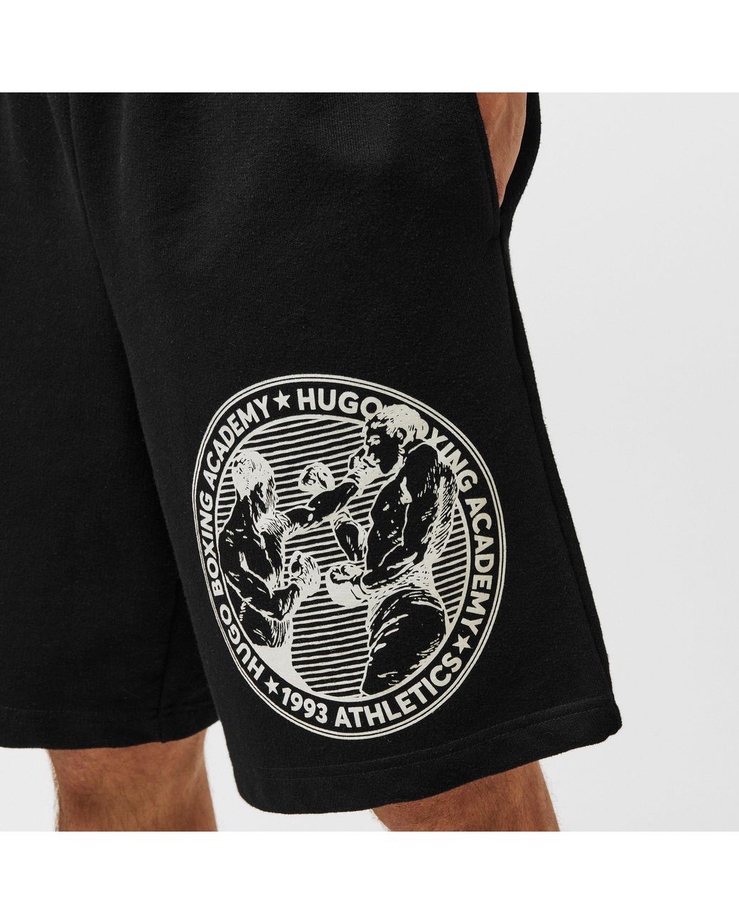 HUGO Black Short Sleeve Cotton Polo Shirt for men