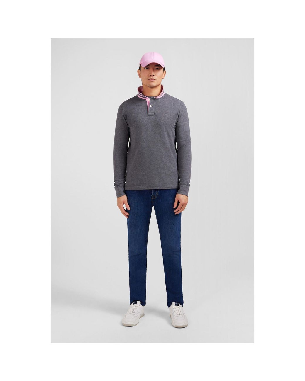 Eden Park Blue Cotton Polo With Contrasting Neck for men