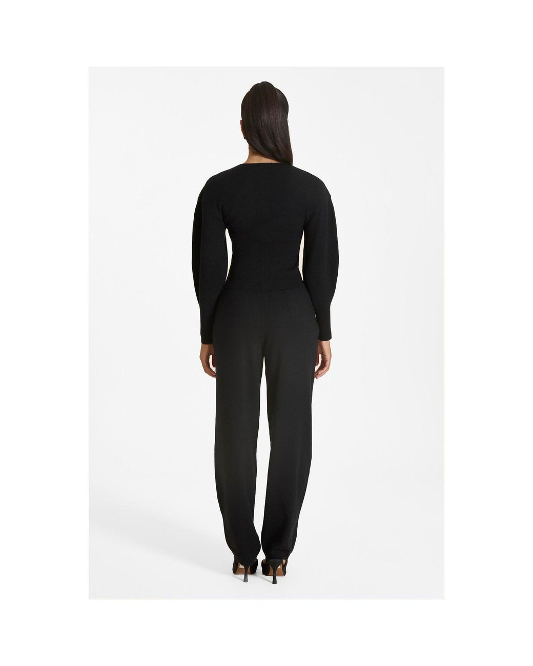 Mars the Label Black Button-Up Ribbed Knit Joggers