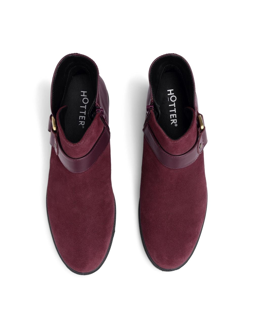 Hotter Purple Linton Wide Fit Ankle Boots