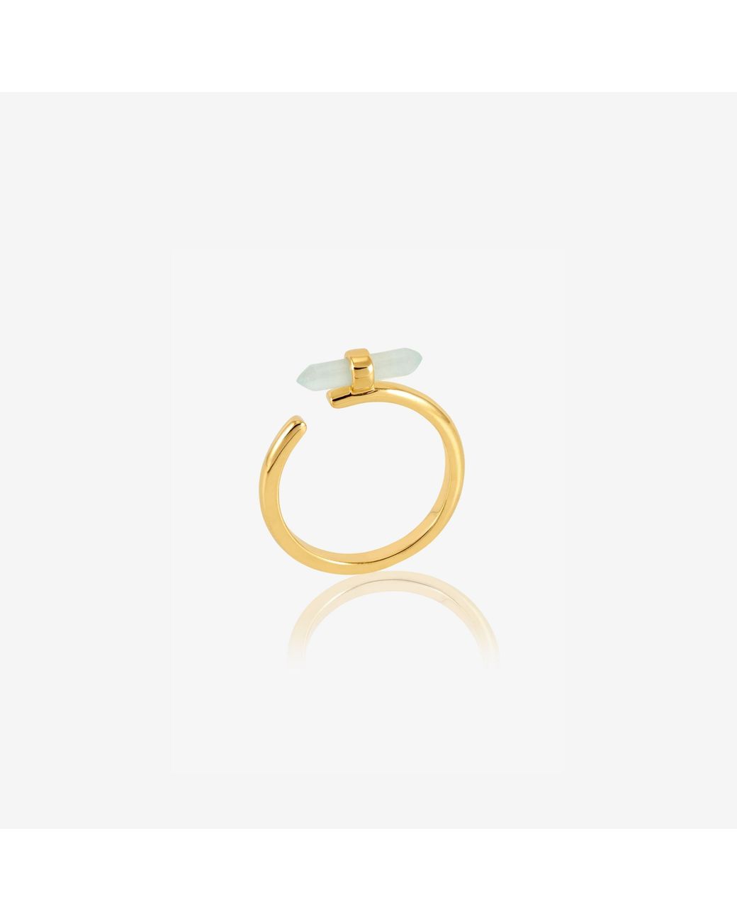 Rachel Jackson Metallic Tranquility Aquamarine Adjustable Ring