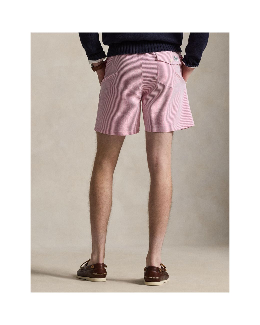 Polo Ralph Lauren Pink Seersucker Traveller Swim Shorts for men