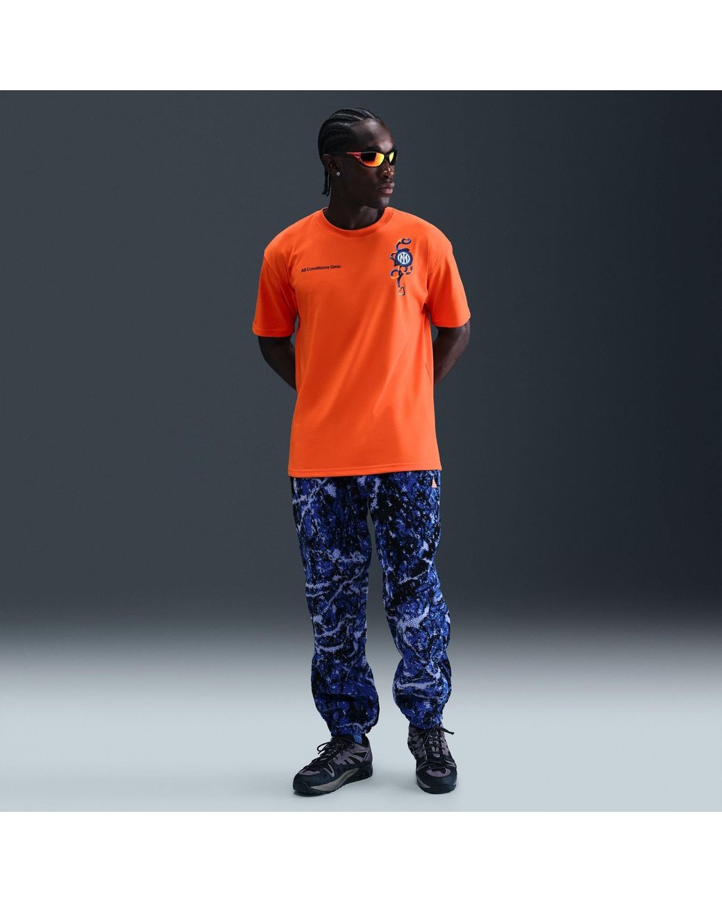 Nike Orange Inter Milan Licensed Short Sleeve T-Shirt for men