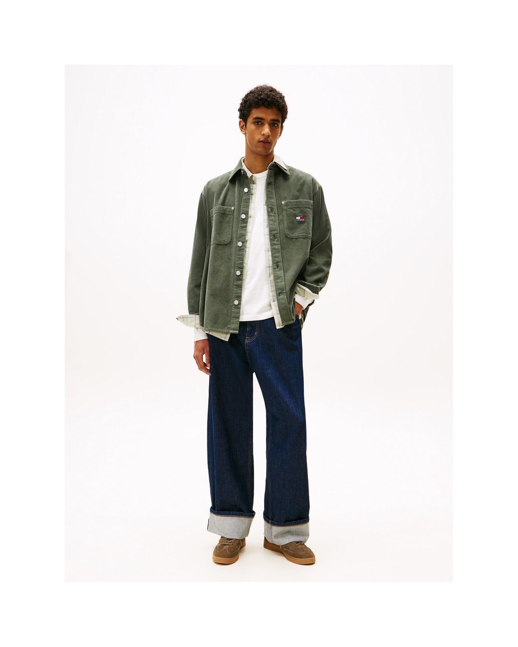Tommy Hilfiger Green Cord Relaxed Fit Overshirt for men