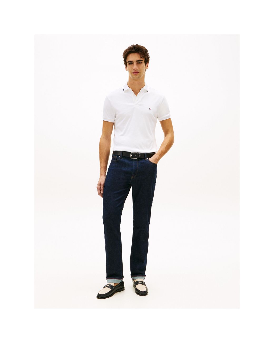 Tommy Hilfiger White Short Sleeve Polo Shirt for men