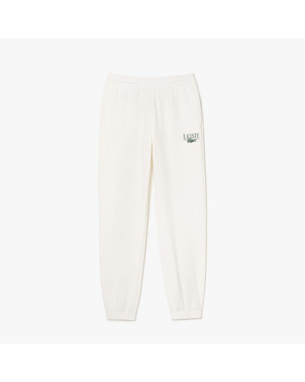 Lacoste White Cotton Straight-Leg Sweatpants
