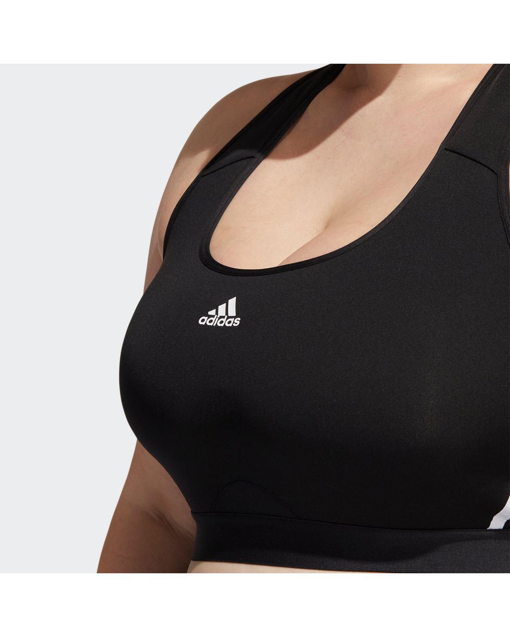 Adidas Black Powerreact Training Medium-Support 3-Stripe