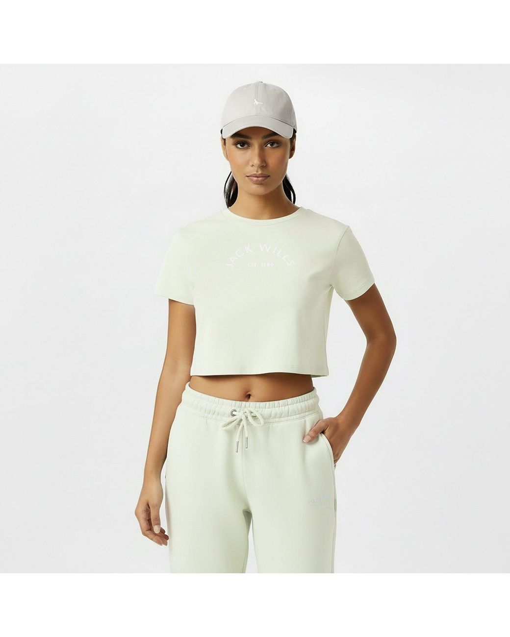 Jack Wills White Cropped Baby Tee Ladies