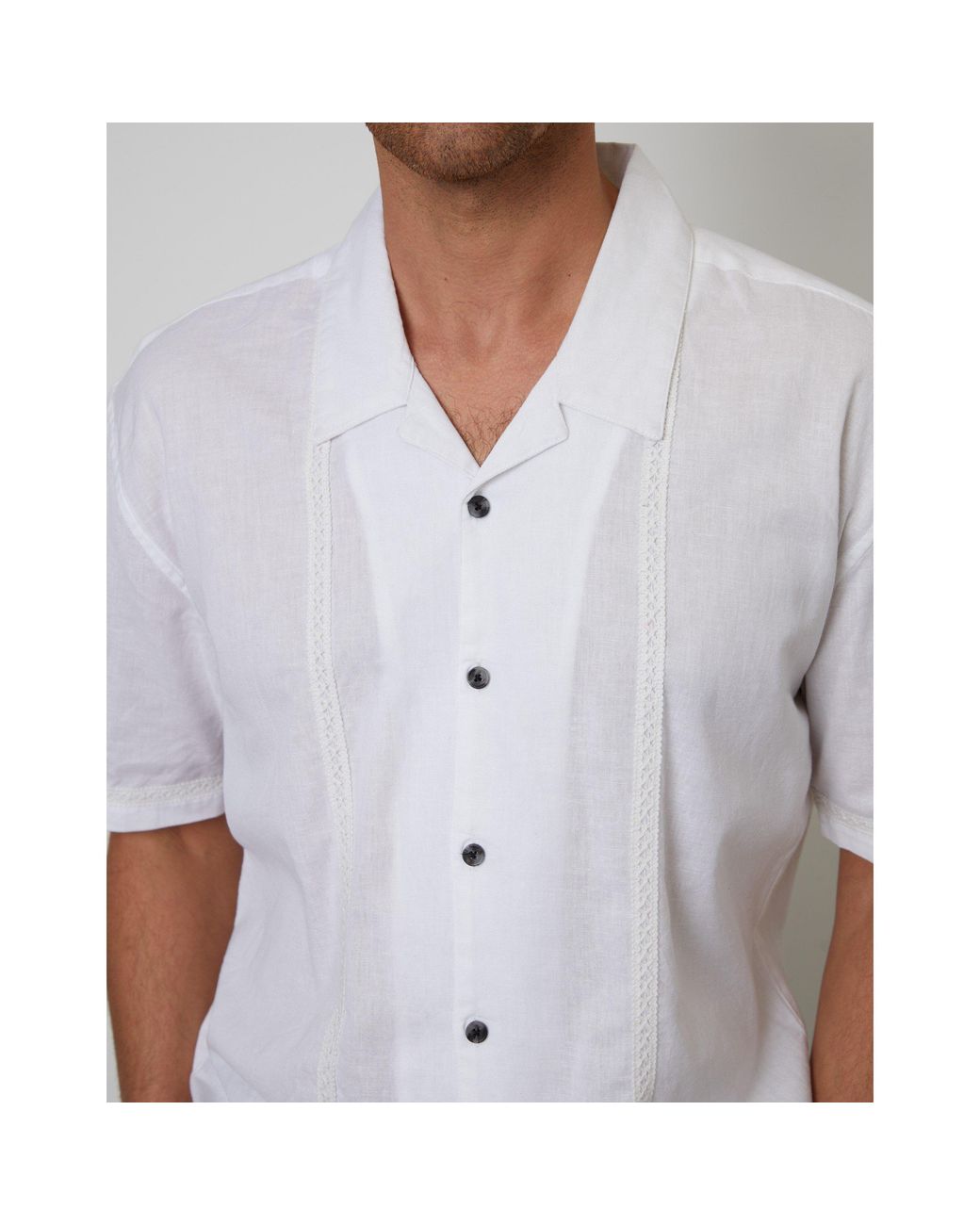 Threadbare Gray Short-Sleeve Bowling Shirt for men