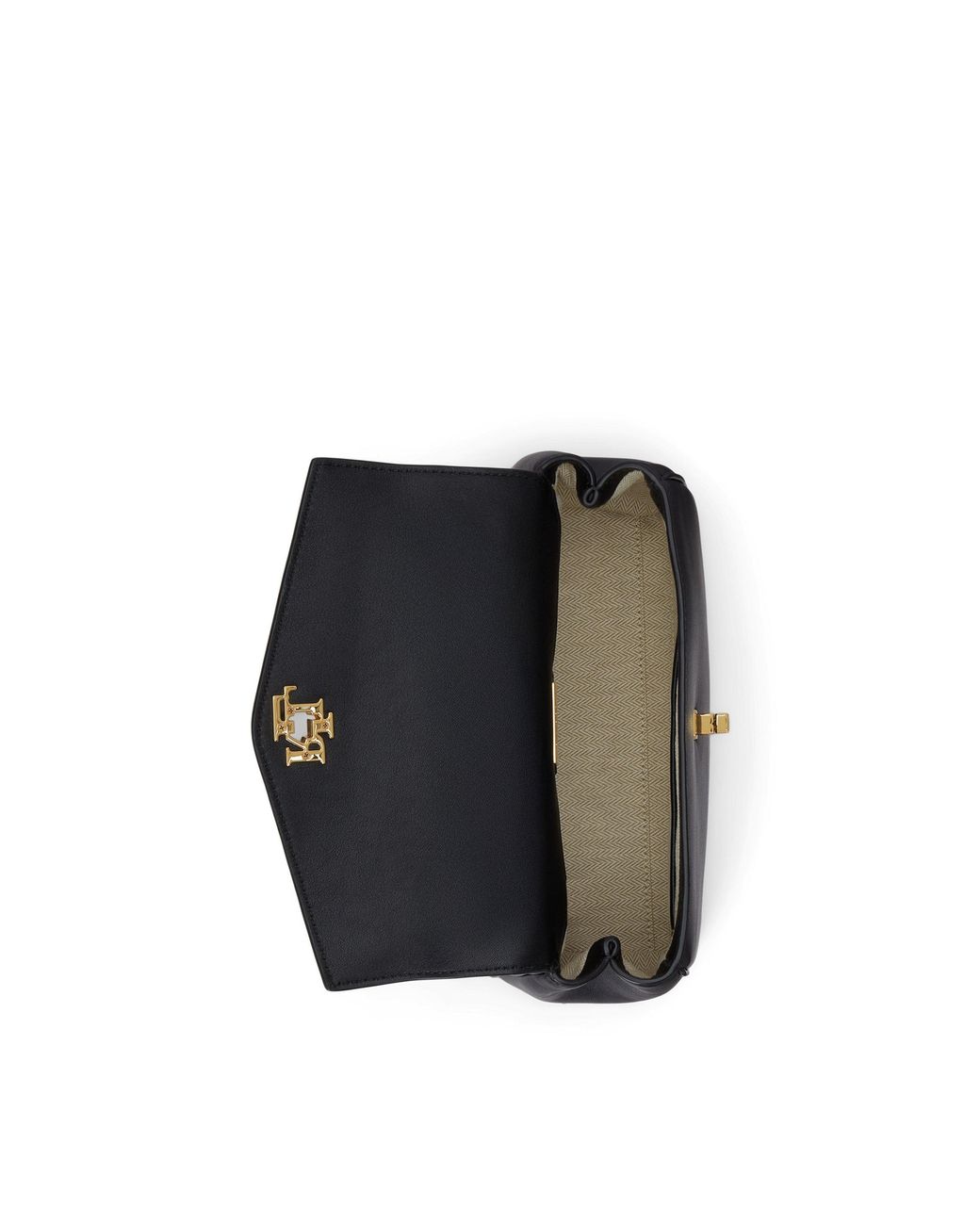 Ralph Lauren Black Farrah Small Leather Satchel