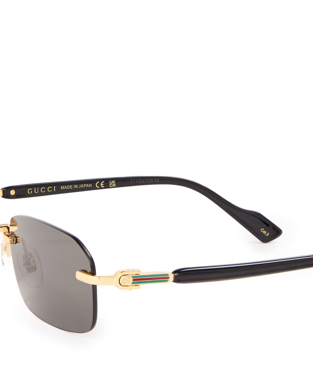 Gucci Metallic Gg1221S Rimless Rectangular Sunglasses for men
