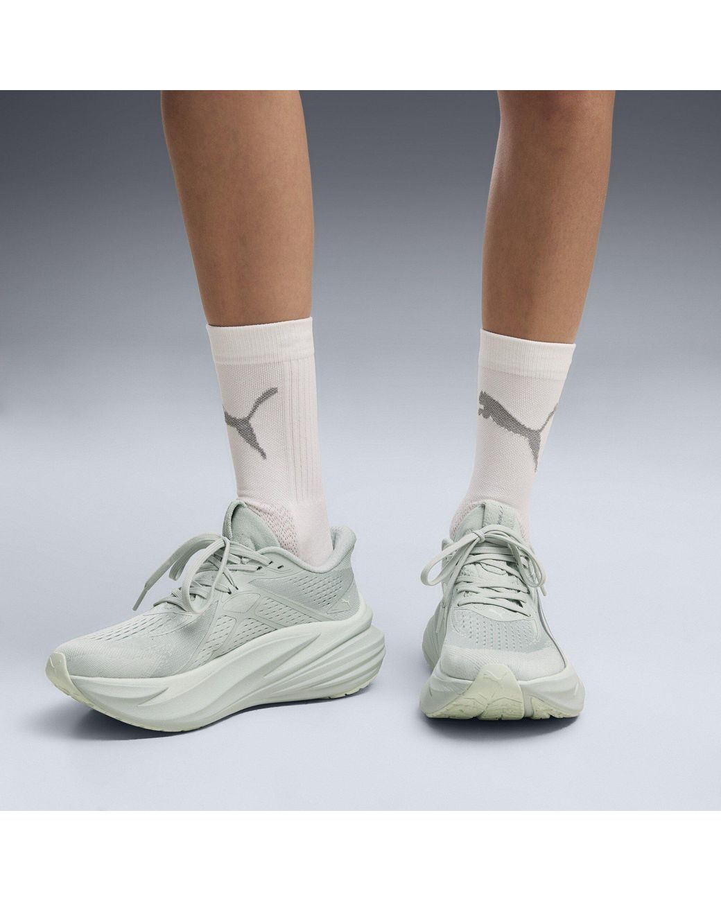 PUMA White Magmax Nitro 2 Road Running Shoes