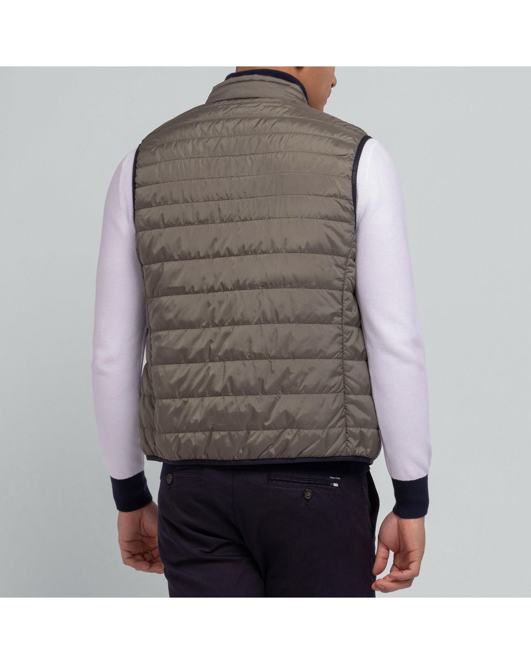Eden Park Gray Khaki Sleeveless Waterproof Puffa Jacket for men