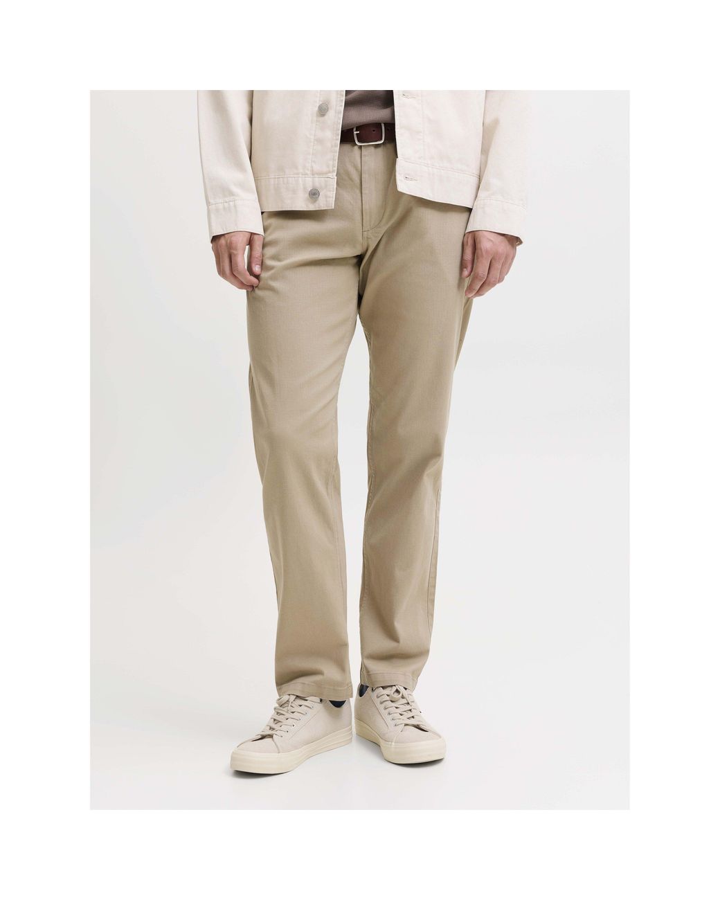 Jack & Jones Natural Kane Dave Cotton Relaxed-Fit Chinos for men