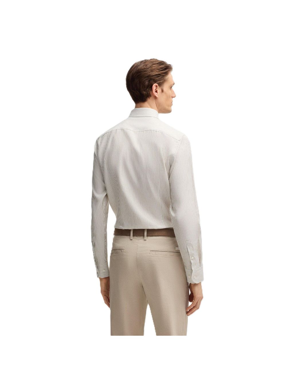 Boss Gray H Hank Kent Long Sleeve Oxford Shirt for men