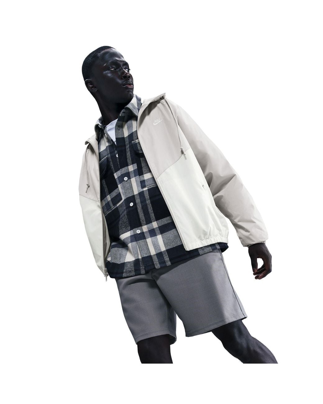 Nike Gray Sportswear Windrunner Hooded Jacket for men