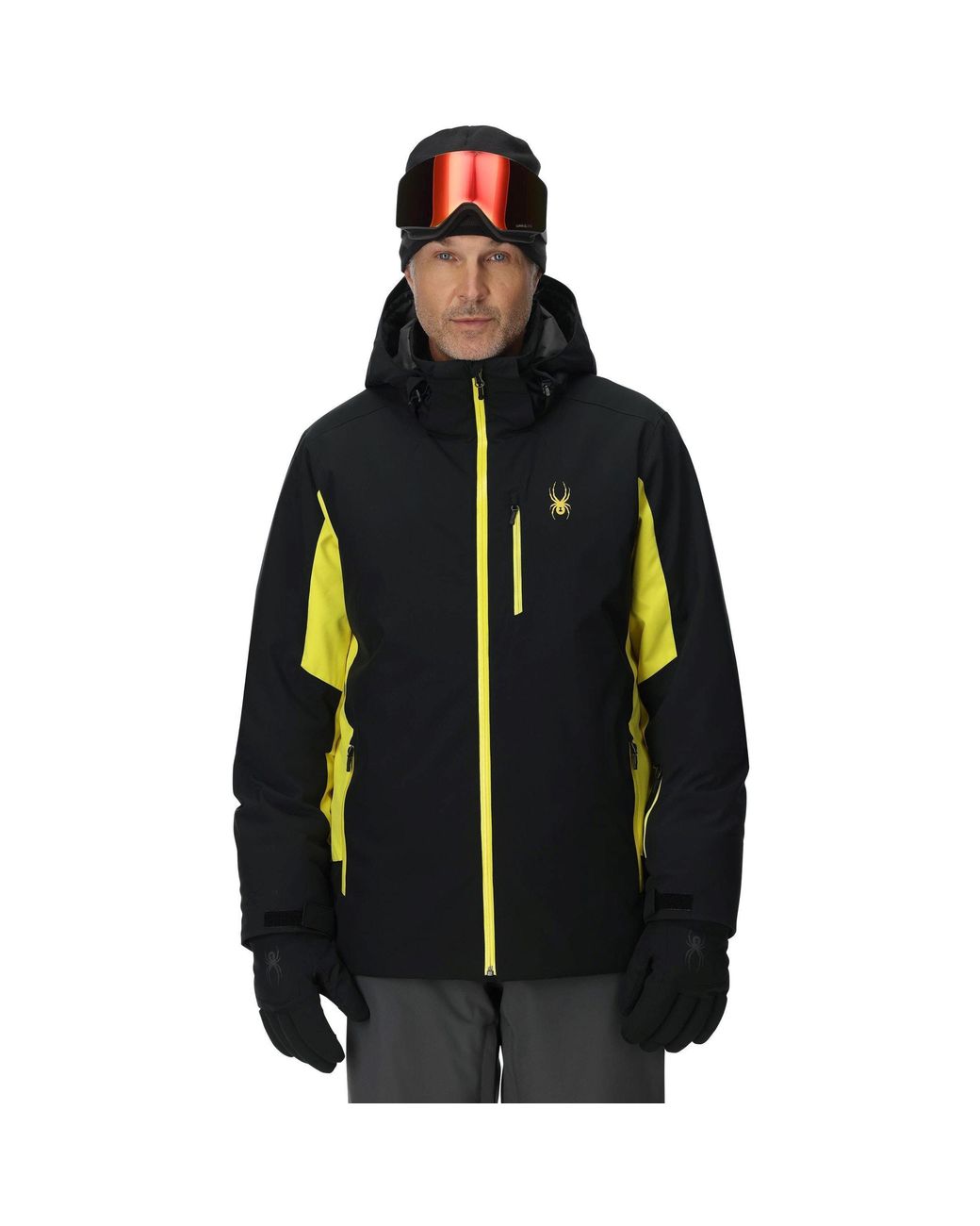 Spyder Black Vertex Waterproof Weather Resistant Ski Jacket for men