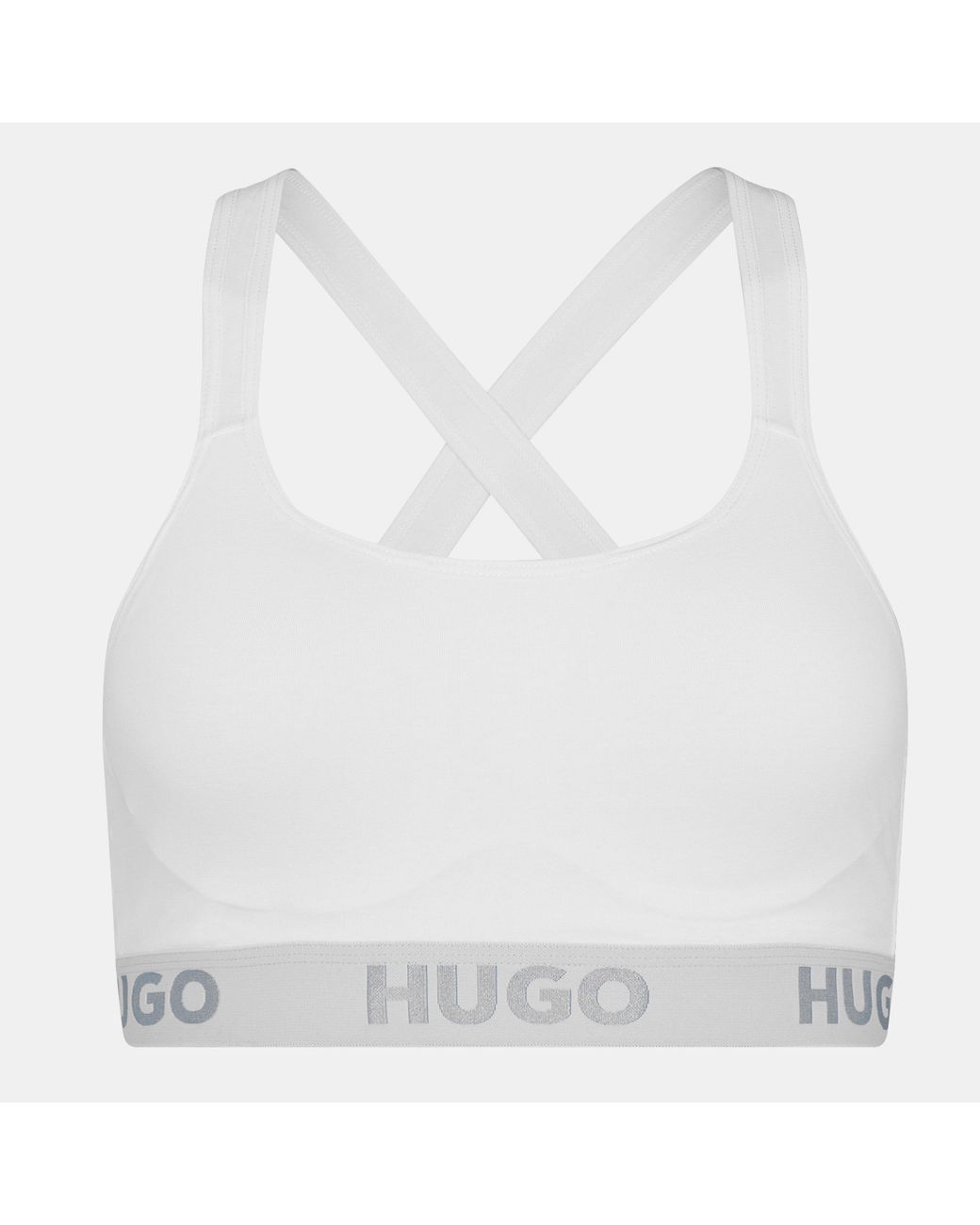 HUGO White Padded Sports Bra