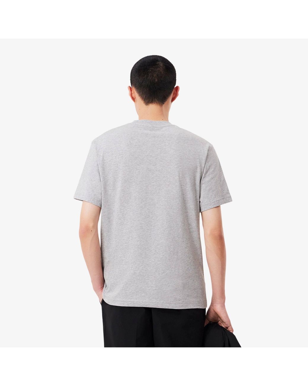 Lacoste Gray Regular Fit Small Logo T-Shirt for men
