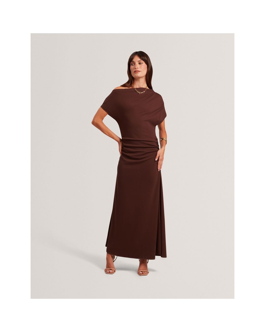 Ted Baker Brown Ted Jsy Midi Dress Ld64