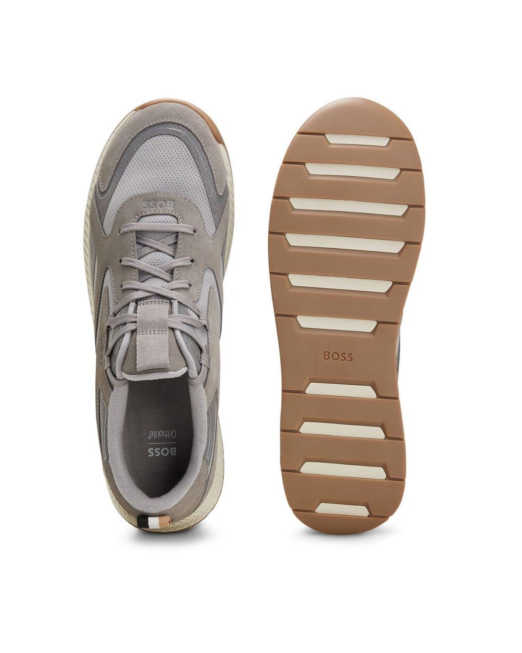 Boss Gray Titanium Runn Sdly 10214574 01 Low-Top Trainers for men