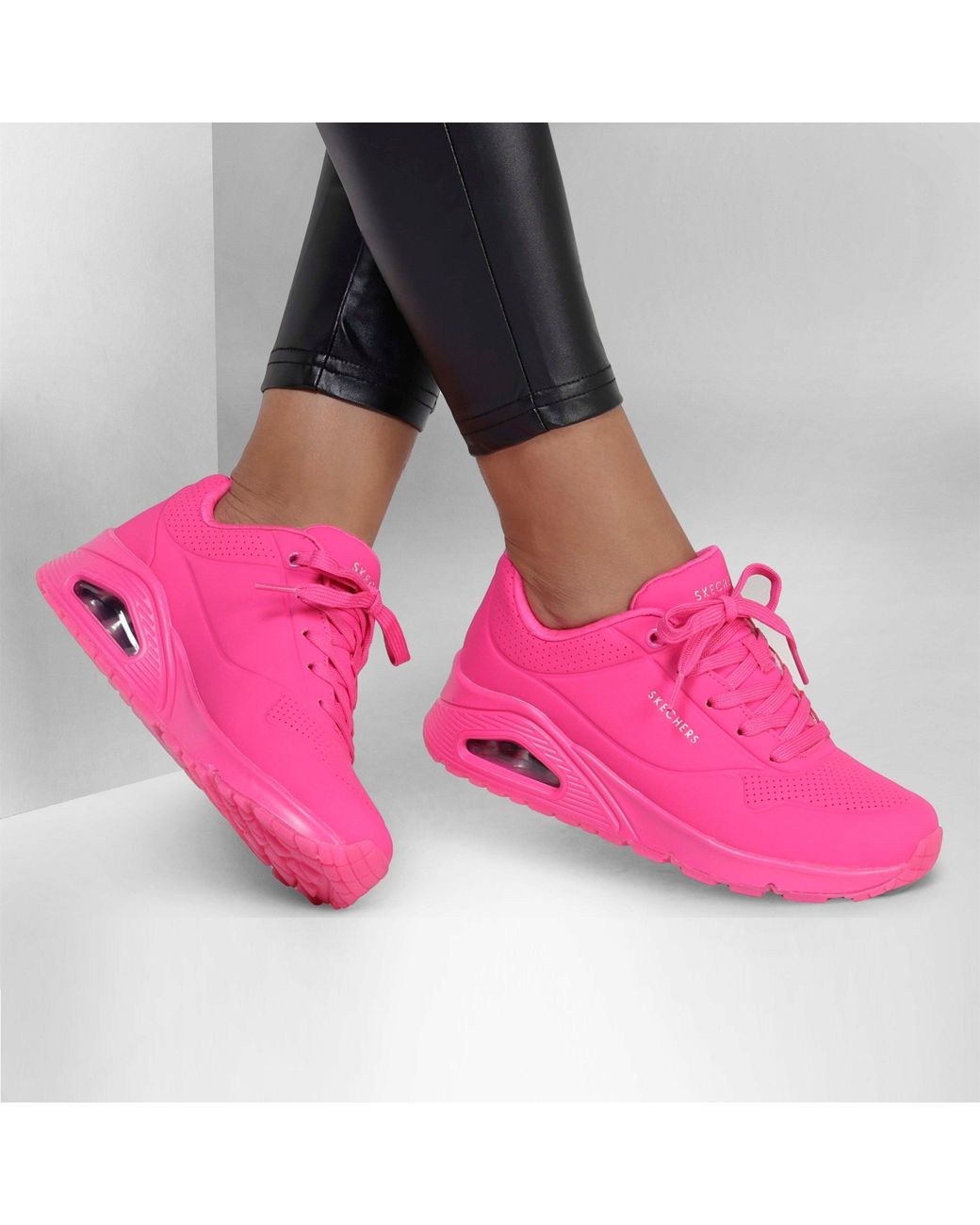 Skechers Pink Uno Stand On Air Trainers