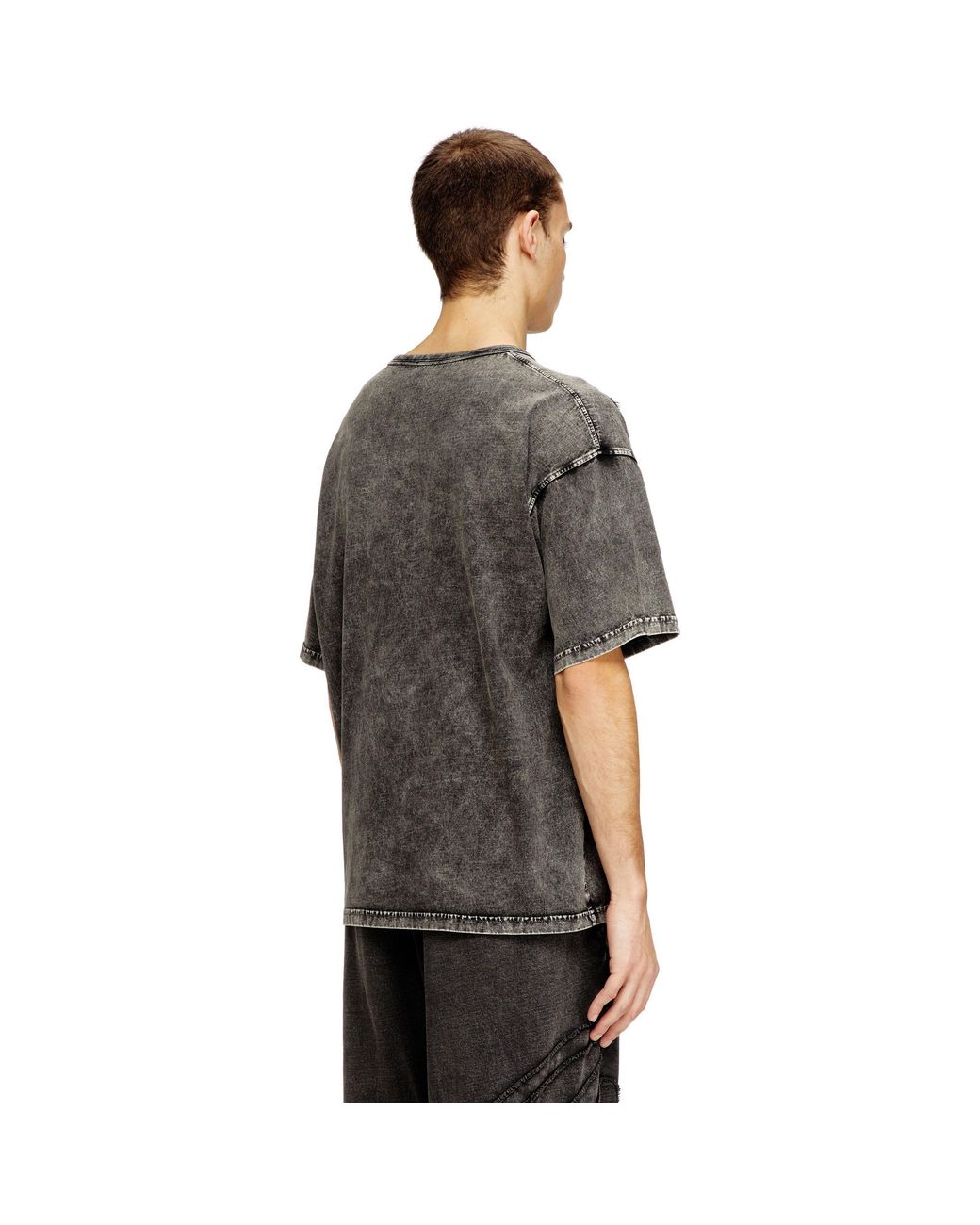 DIESEL Black Oversized T-Shirt for men
