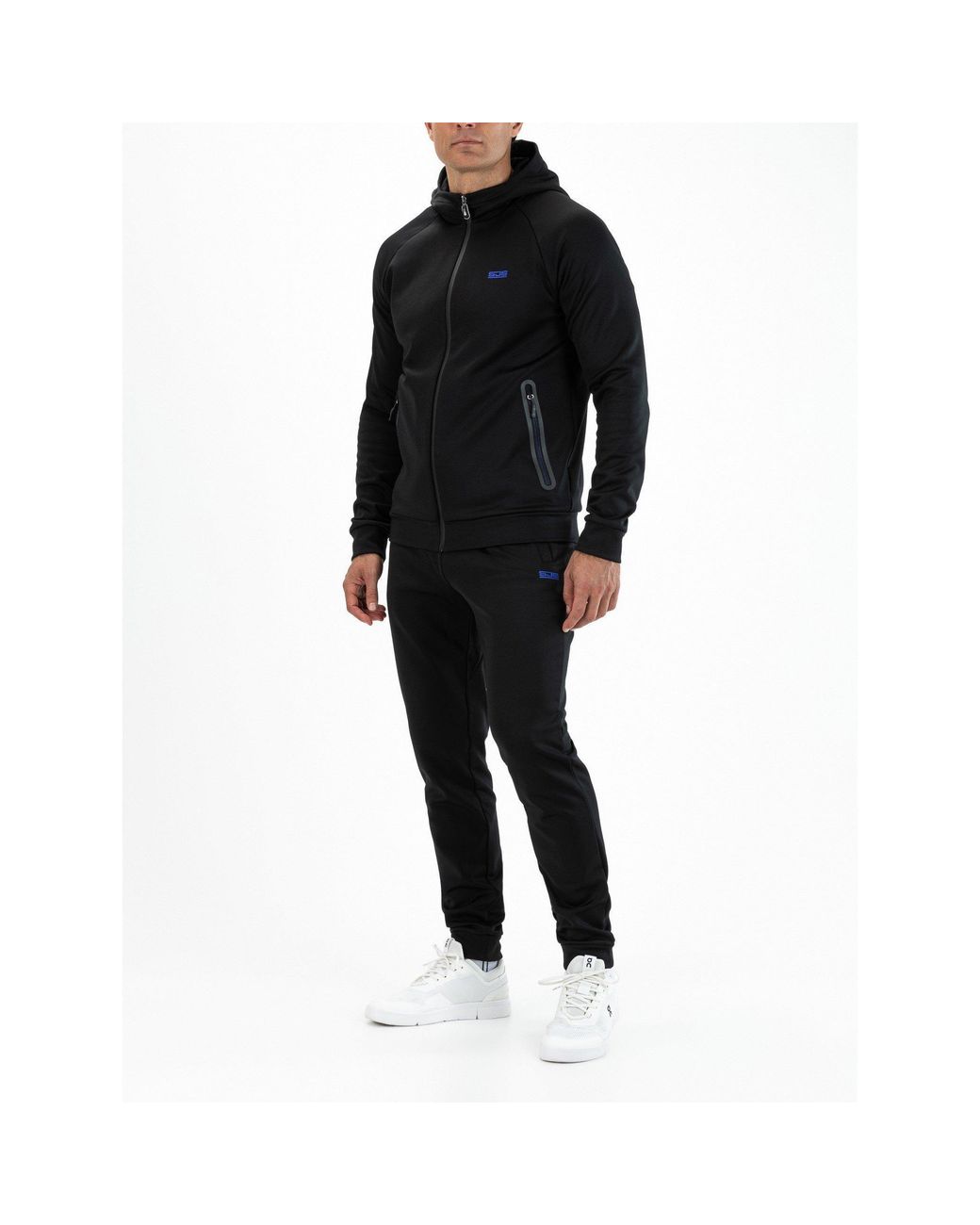 Sjeng Sports Black Orwell Performance Tracksuit Bottom for men
