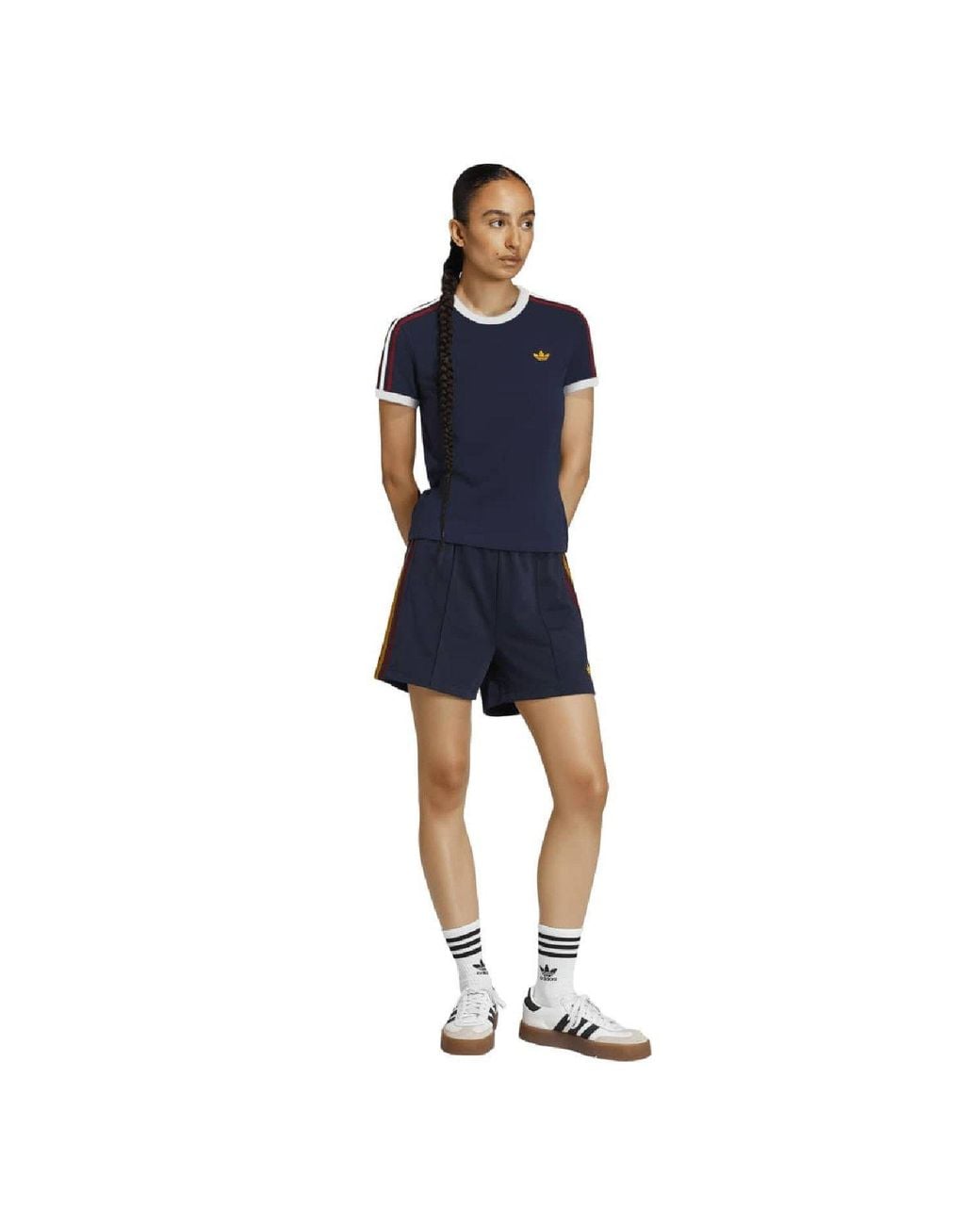 Adidas Originals Blue 3- Stripes Slim T- Shirt