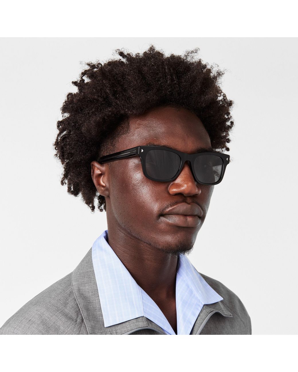 Prada Gray Square Sunglasses for men