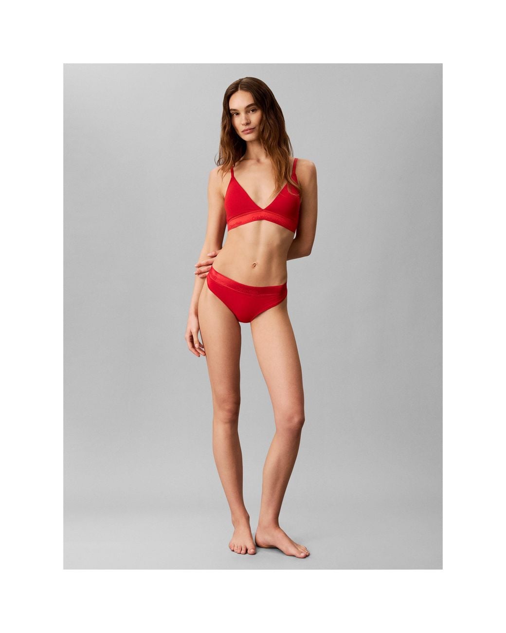 Calvin Klein Red Calvin Mod Cot Thong Ld71